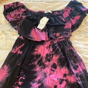 BNWT - XXL - Pink & Black Off Shoulder Maxi